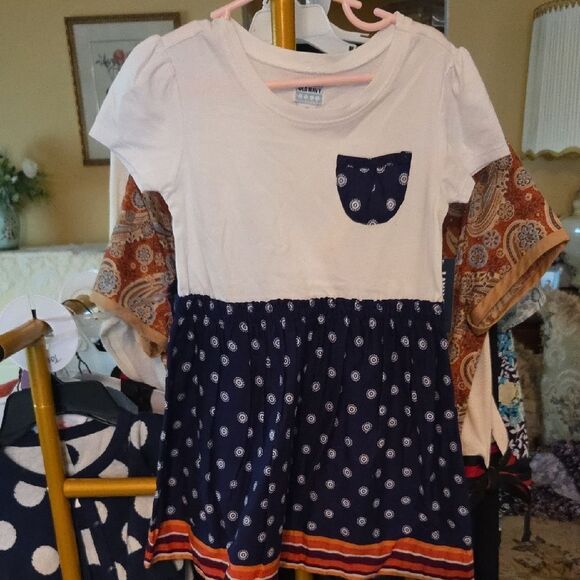 Old Navy White and Cream Casual Sundress Short Sleeve - Picture 1 of 4